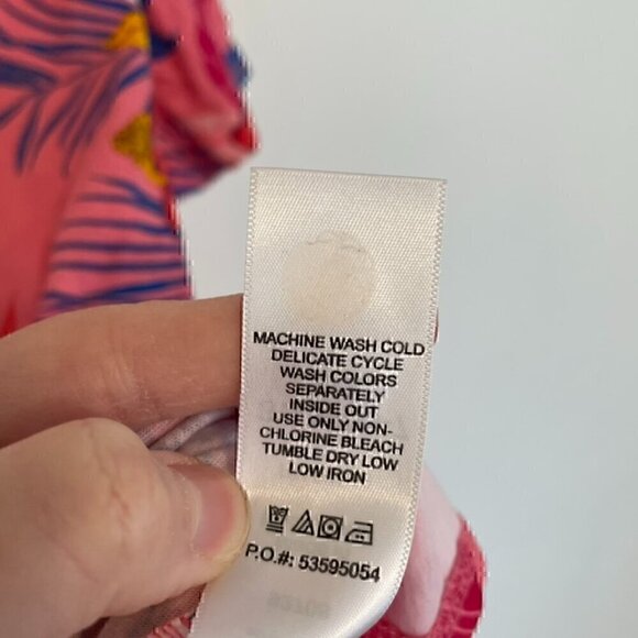 WOMAN WITHIN Plus Size Short Sleeve Cold Shoulder Tee Pink Hawaiian Floral 18 20 - Picture 12 of 15